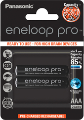 Аккумуляторы Panasonic Eneloop Pro AAA 930mAh 2 шт. (BK-4HCDE/2BE) - фото