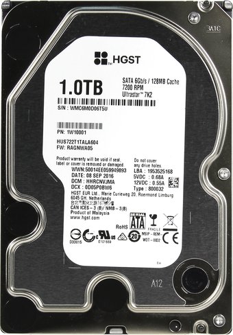 Жесткий диск HGST Ultrastar 7K2 1TB [HUS722T1TALA604] - фото