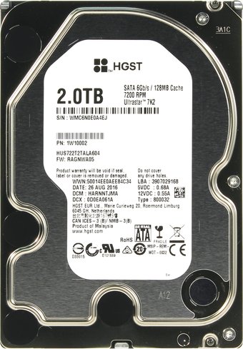 Жесткий диск HGST Ultrastar 7K2 2TB [HUS722T2TALA604] - фото