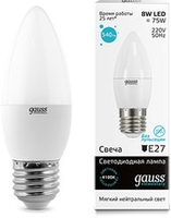 Светодиодная лампа Gauss Elementary E27 8Вт 4100K [33228] - фото