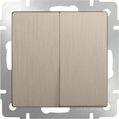 Выключатель проходной Werkel WL10-SW-2G-2W (шампань рифленый) - фото