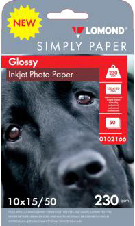 Фотобумага Lomond односторонняя эконом глянцевая 10x15 230 г/м2 50л - фото