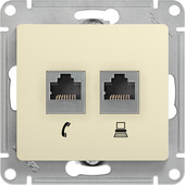 Розетка телефонная Schneider Electric Glossa GSL000285 (бежевый) - фото