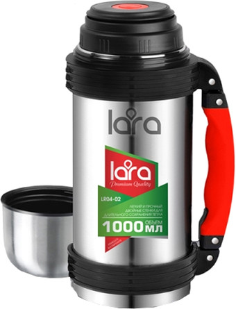 Термос Lara LR04-02 1л (серебристый) - фото