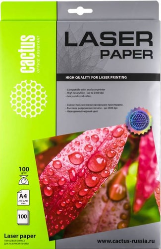 Фотобумага CACTUS Глянцевая A4 100 г/м2 100 листов - фото
