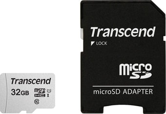 Карта памяти Transcend microSDHC 300S 32GB + адаптер - фото