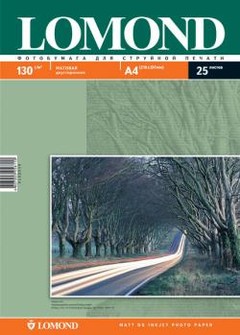 Фотобумага Lomond Матовая двухстороняя А4 130 г/кв.м. 25 листов (0102039) - фото