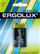 Батарейки Ergolux Alkaline 9V - фото