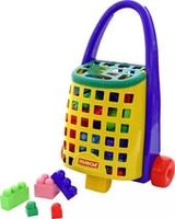 Конструктор Полесье 44365 Забавная тележка и конструктор Великан - фото