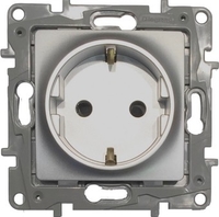 Розетка Legrand Etika 672421 (алюминий) - фото