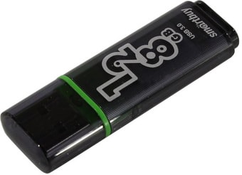 USB Flash Smart Buy Glossy 128GB (черный) - фото