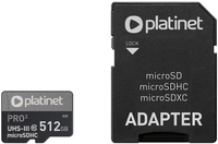 Карта памяти Platinet Pro 3 microSDXC PMMSDX512UIII 512GB + адаптер - фото