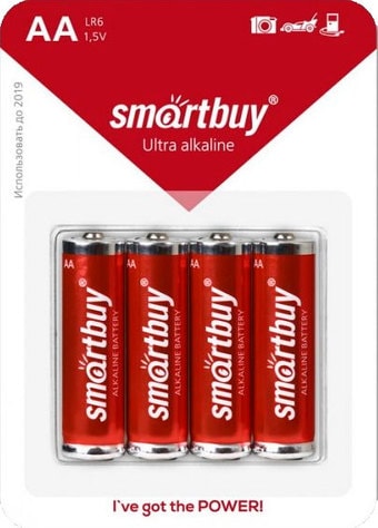 Батарейки SmartBuy Ultra Alkaline AA 4 шт. SBBA-2A04B - фото