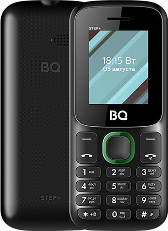 Мобильный телефон BQ-Mobile BQ-1848 Step+ (черный/зеленый) - фото