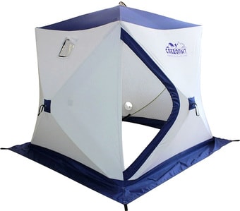 Палатка Следопыт КУБ 3 Эконом (белый/синий) - фото
