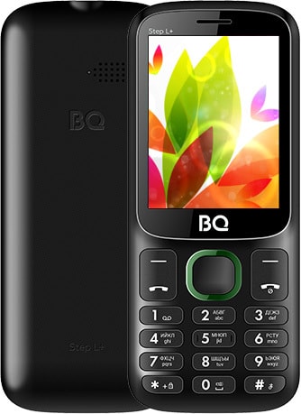 Мобильный телефон BQ-Mobile BQ-2440 Step L+ (черный/зеленый) - фото