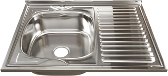 Кухонная мойка Mixline 528180 (левая, полированная, 0.8 мм) - фото