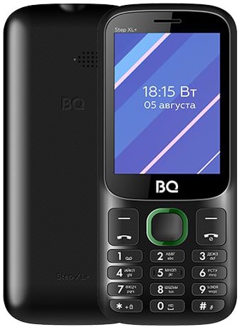 Мобильный телефон BQ-Mobile BQ-2820 Step XL+ (черный/зеленый) - фото