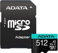 Карта памяти A-Data Premier Pro AUSDX512GUI3V30SA2-RA1 microSDXC 512GB (с адаптером) - фото