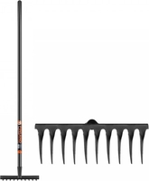 Грабли зубчатые Finland С черным черенком 10 зубьев 1704-Ч - фото