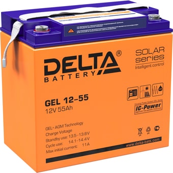 Аккумулятор для ИБП Delta GEL 12-55 (12В/55 А·ч) - фото