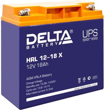 Аккумулятор для ИБП Delta HRL 12-18 X (12В/18 А·ч) - фото