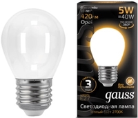 Светодиодная лампа Gauss Filament Globe E27 5 Вт 2700 К 105202105 - фото