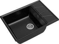 Кухонная мойка GranFest GF-V-680L (черный) - фото