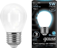 Светодиодная лампа Gauss Filament Globe G45 E27 5 Вт 4100 К 105202205 - фото