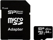 Карта памяти Silicon-Power microSDXC Elite UHS-1 (Class 10) 64 GB (SP064GBSTXBU1V10-SP) - фото