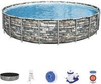 Каркасный бассейн Bestway Power Steel Камень 56889 (671x132) - фото