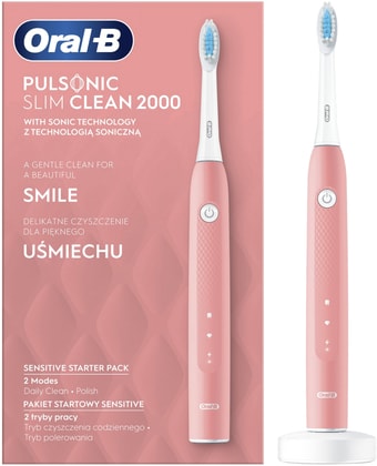 Электрическая зубная щетка Oral-B Pulsonic Slim Clean 2000 (розовый) - фото