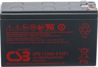 Аккумулятор для ИБП CSB HRL UPS 12360 6 F2F1 Slim (12В/7.5А·ч) - фото