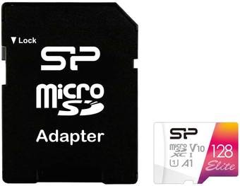 Карта памяти Silicon-Power Elite microSDXC SP128GBSTXBV1V20SP 128GB (с адаптером) - фото