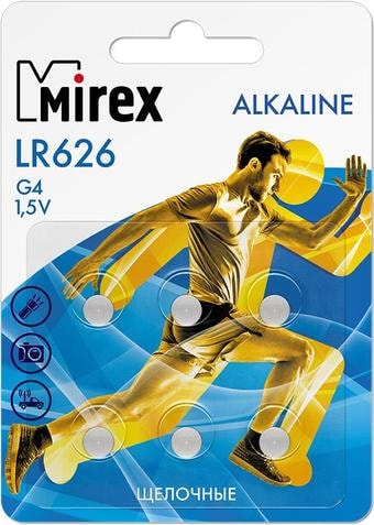 Элементы питания Mirex LR621 (AG1) Mirex блистер 6 шт. 23702-LR621-E6 - фото