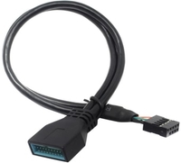 Кабель ExeGate USB 2.0 10 pin - 20 pin EX-CC-U3U2-0.3 - фото