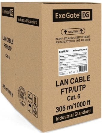 Кабель ExeGate UTP4-C6-CCA-S23-IN-PVC-GY-305 UTP - фото