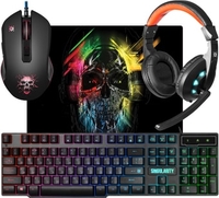 Клавиатура + мышь с ковриком + наушники Defender Singularity MKP-118 - фото