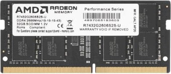 Оперативная память AMD Radeon R7 32GB DDR4 SODIMM PC4-21300 R7432G2606S2S-U - фото