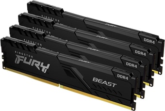 Оперативная память Kingston FURY Beast 4x16GB DDR4 PC4-25600 KF432C16BBK4/64 - фото