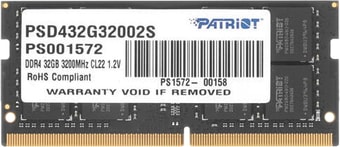 Оперативная память Patriot Signature Line 32GB DDR4 SODIMM PSD432G32002S - фото