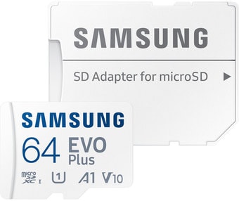 Карта памяти Samsung EVO Plus 2021 microSDXC 64GB (с адаптером) - фото