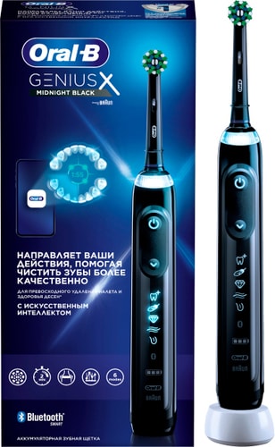 Электрическая зубная щетка Oral-B Genius X Cross Action D706.513.6 (черный) - фото