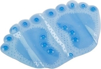 Коврик для ванной Рыжий кот Следы 008622 (голубой) - фото