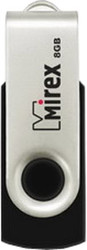 USB Flash Mirex SWIVEL RUBBER BLACK 8GB (13600-FMURUS08) - фото
