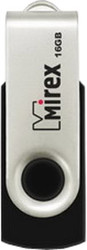 USB Flash Mirex SWIVEL RUBBER BLACK 16GB (13600-FMURUS16) - фото