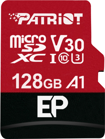 Карта памяти Patriot microSDXC EP Series PEF128GEP31MCX 128GB (с адаптером) - фото