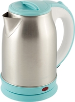 Электрический чайник Energy E-202 (стальной/белый/бирюзовый) - фото