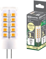 Светодиодная лампочка TDM Electric G4-3 Вт-AC/DC 12 В-3000 К SQ0340-0093 - фото