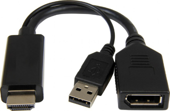 Кабель Cablexpert A-HDMIM-DPF-01 HDMI - DisplayPort (0.1 м, черный) - фото